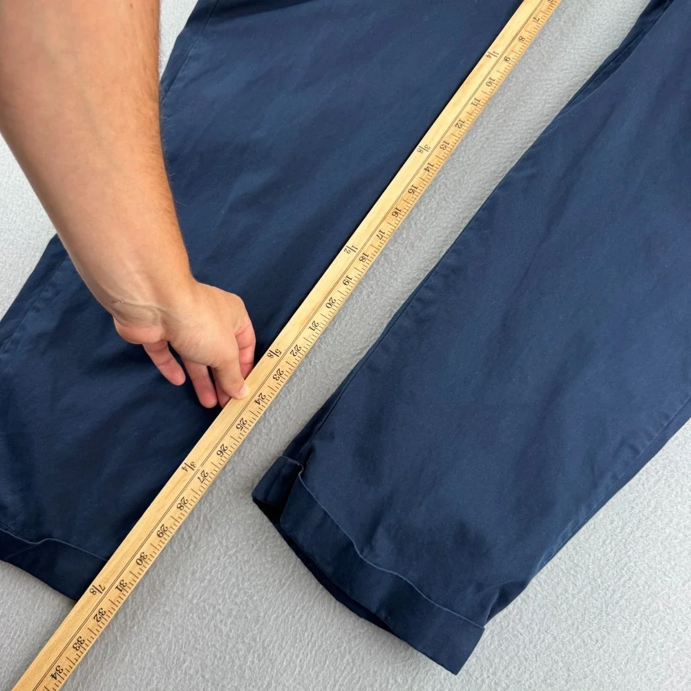 Vintage Polo Ralph Lauren Pants Mens 38x32 Blue Cotton Pleated Chino Trouser